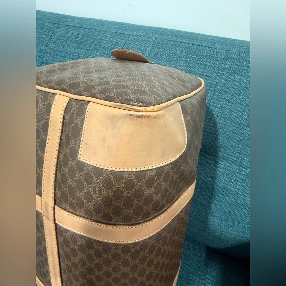 Celine Brown and Tan Macadam Boston Bag - Picture 5 of 16